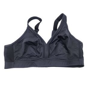 Cacique Black Wire Free Full Coverage Wide Band Comfort Bra Size 40D